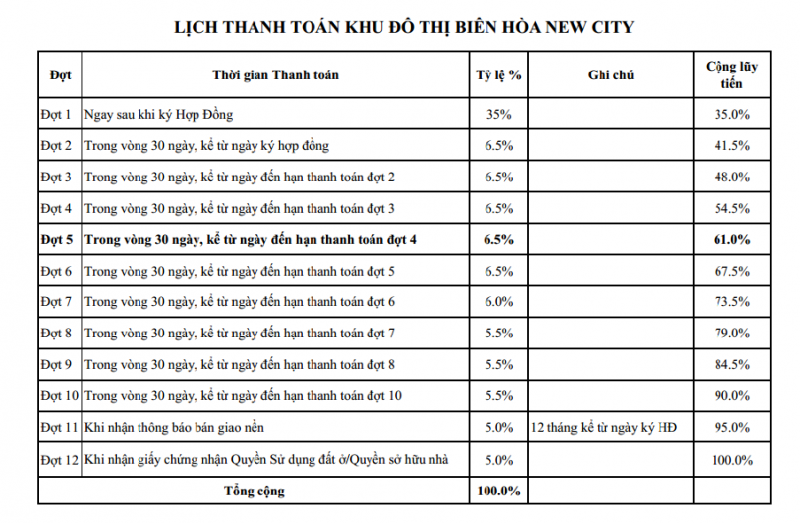 biên hòa newcity phương thức thanh toán